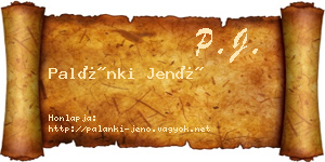 Palánki Jenő névjegykártya